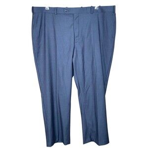 Caravelli Mens Gray Dress Pants Tailored Flat Front Professional Office 48 x 43